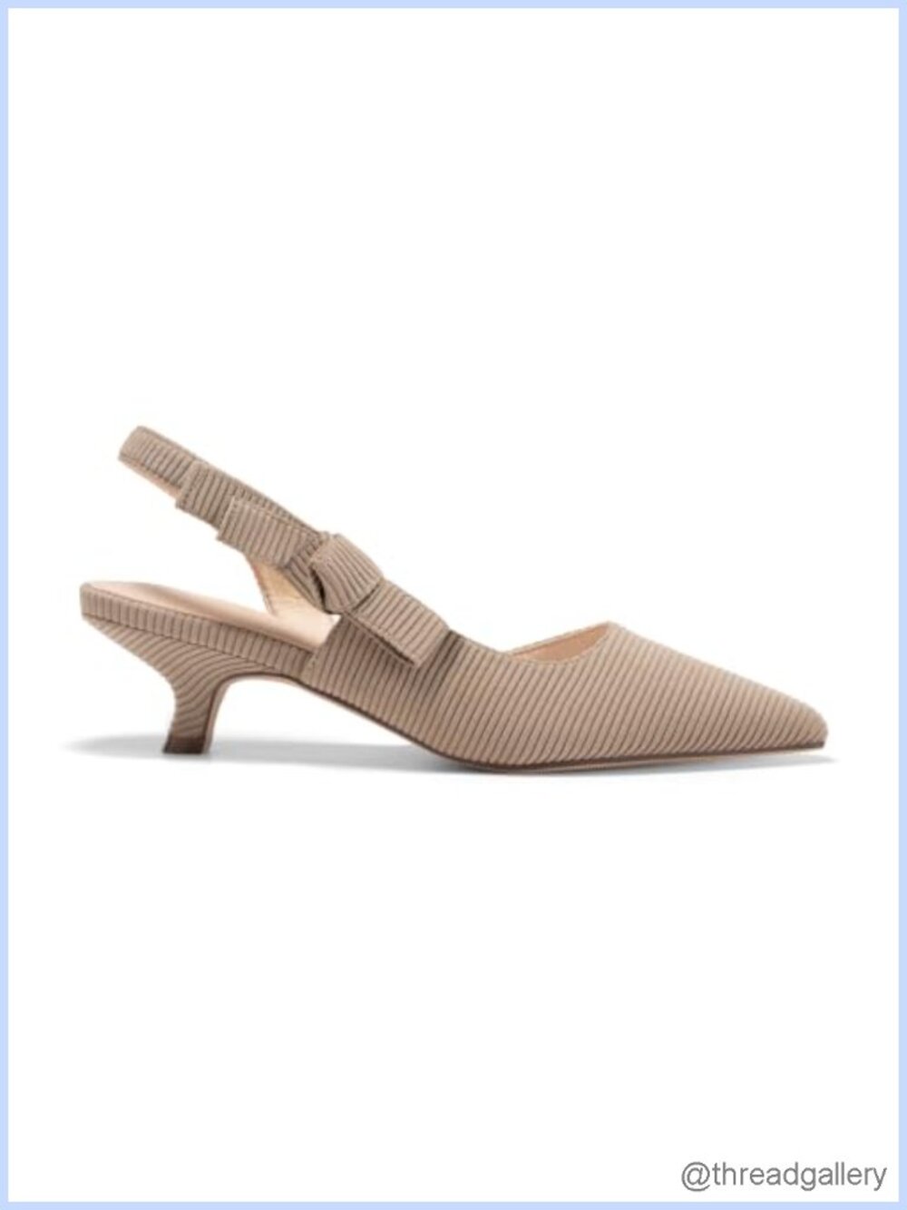 Slingback Kitten Heels Pointed Toe D'Orsay Bow Dress Shoes